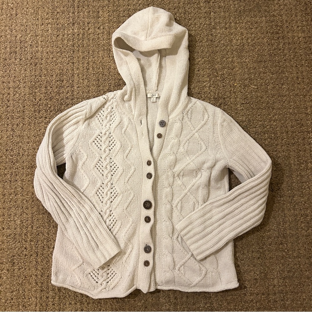 J. Jill Womens Size Small Button Down Hooded Sweater Cardigan